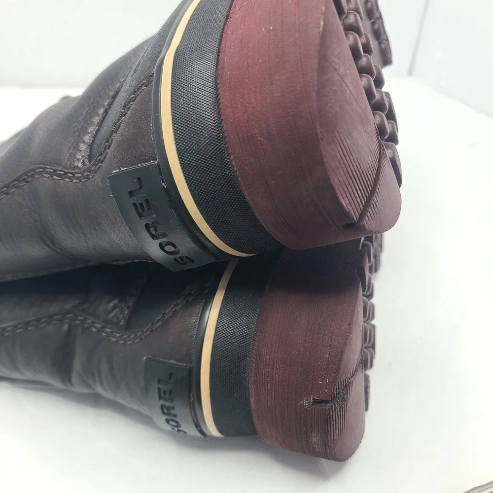 Sorel Mens Caribou Waterproof Boots Size 11.5 Brown Lace Up Winter Snow Lined
